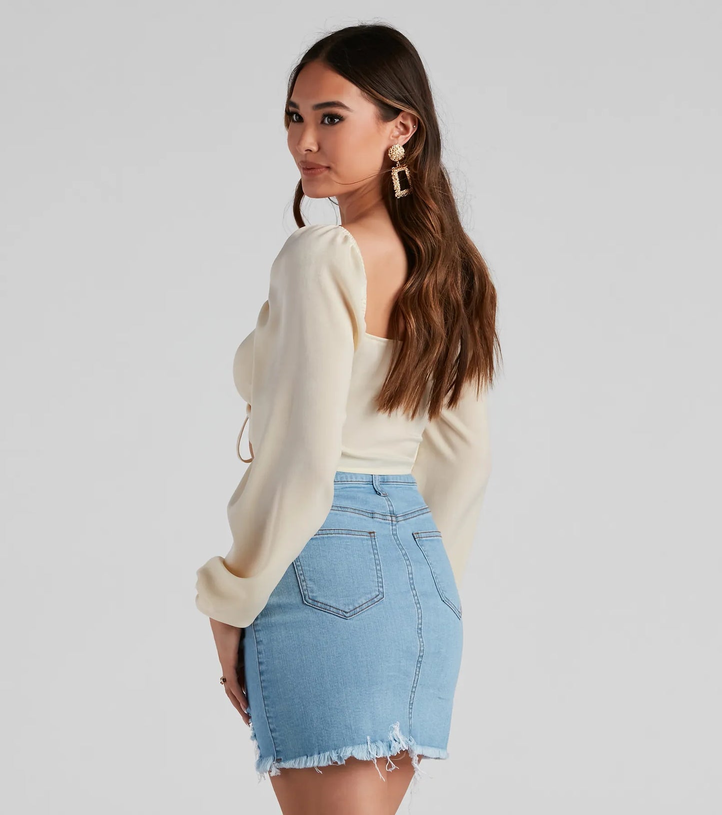 Silky Splendor Tie-Front Crop Top