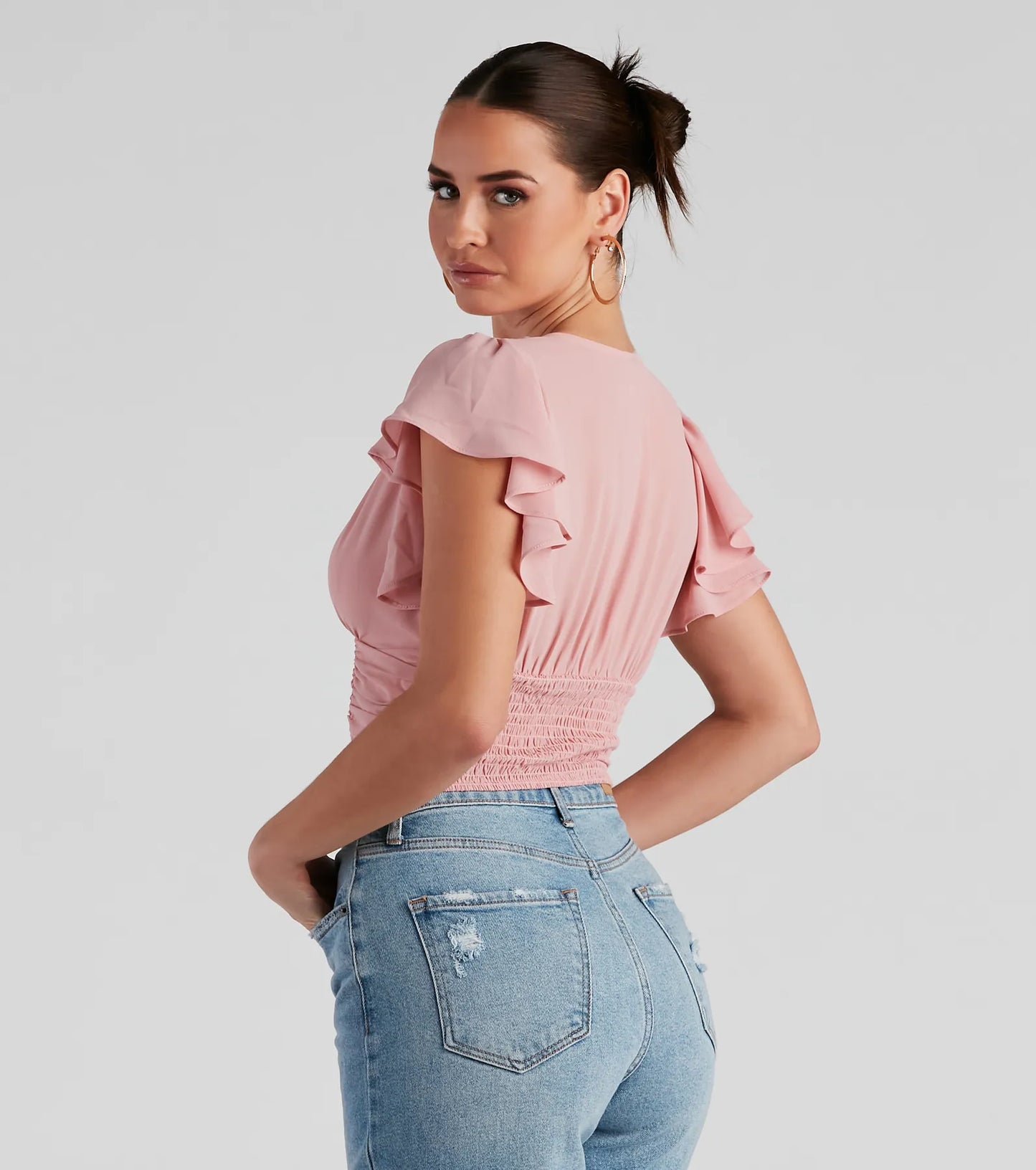 Major Flirt Ruched Chiffon Blouse