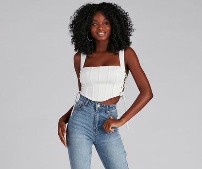 Another Drink Lace-Up Ponte Bustier