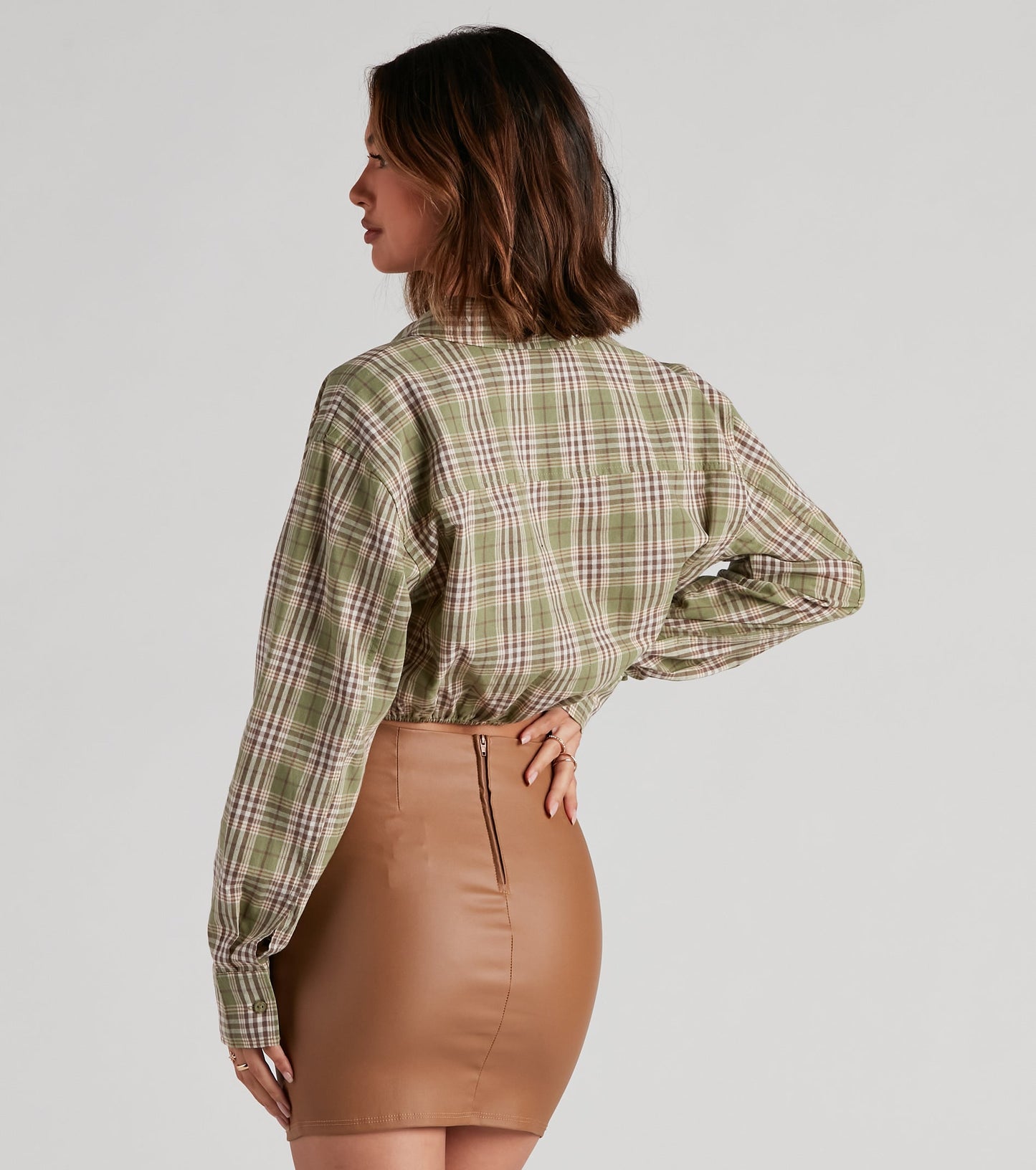 Cool And Classic Plaid Twist Top