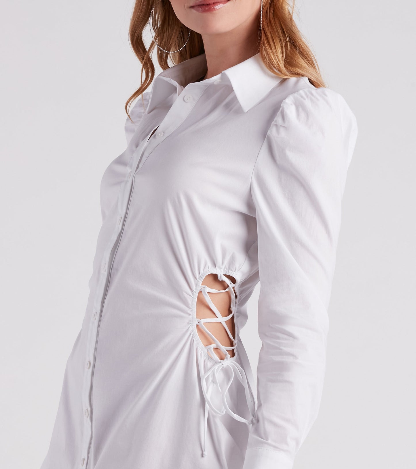 Stylish Surprise Lattice Side Tunic Top