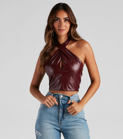 Moment To Slay Halter Crop Top