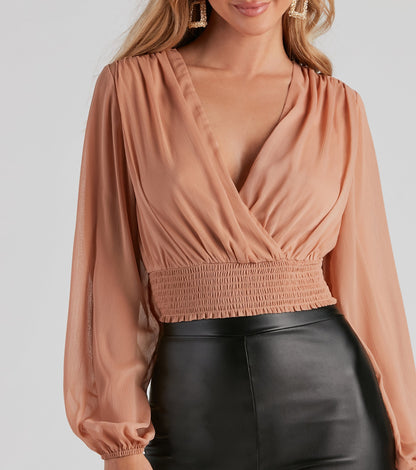 Boho Dreams Surplice Peasant Woven Top