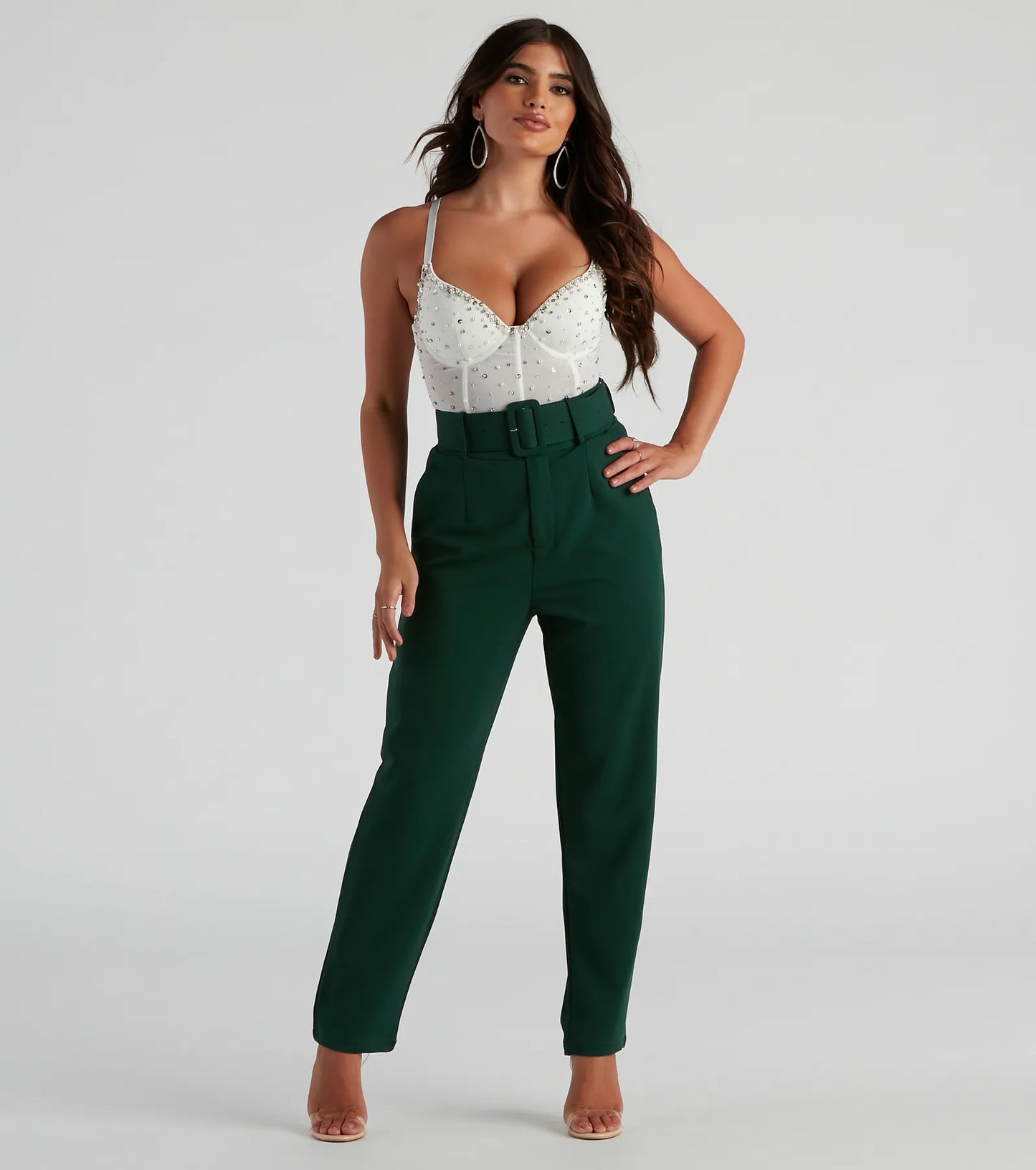 Party Time Rhinestone And Pearl Corset Top