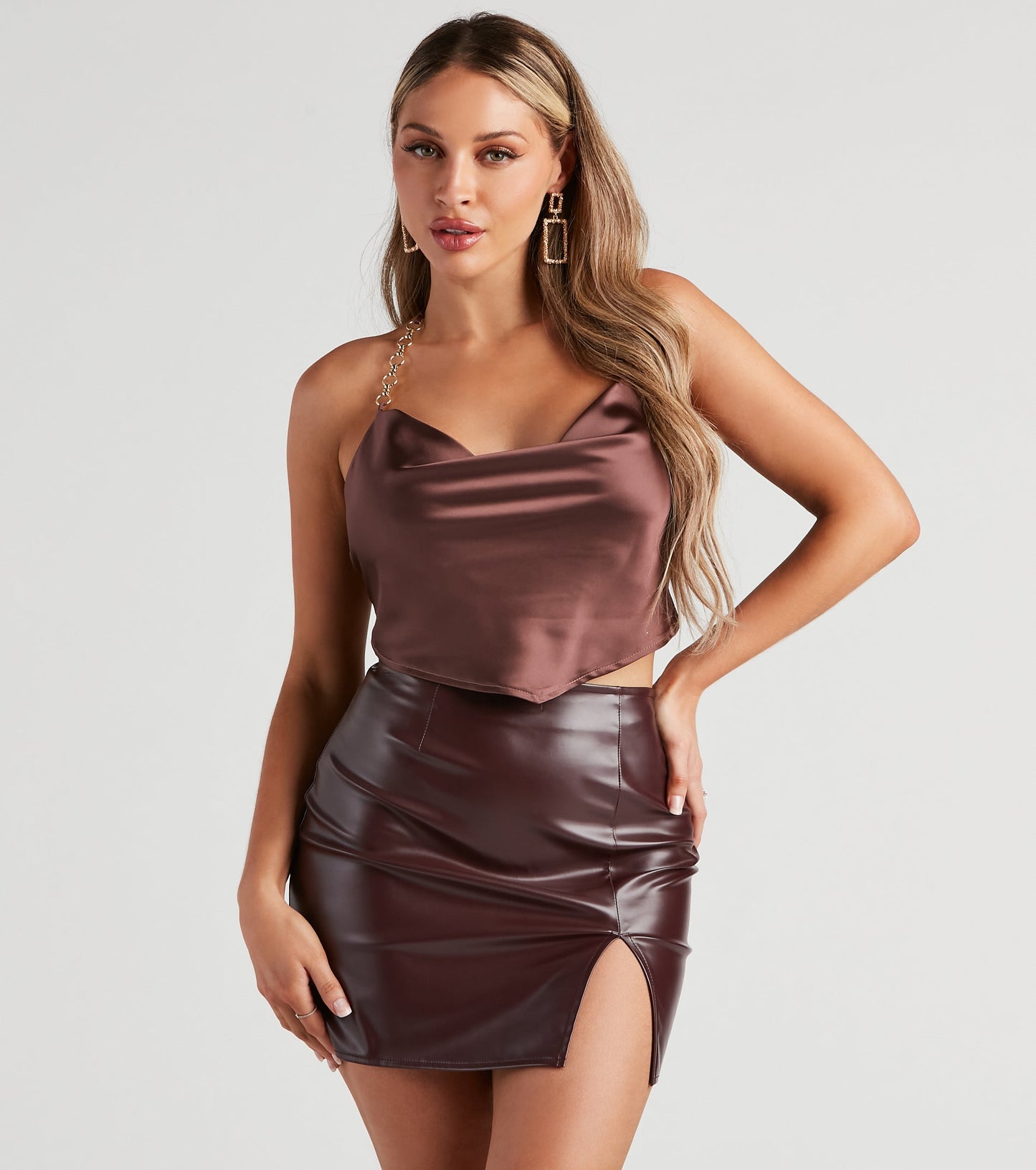 Chic Nights Satin Chain Strap Top