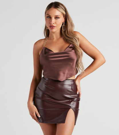 Chic Nights Satin Chain Strap Top