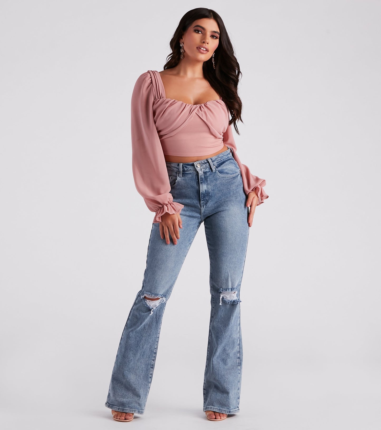 Talk About Breezy Chiffon Crop Top