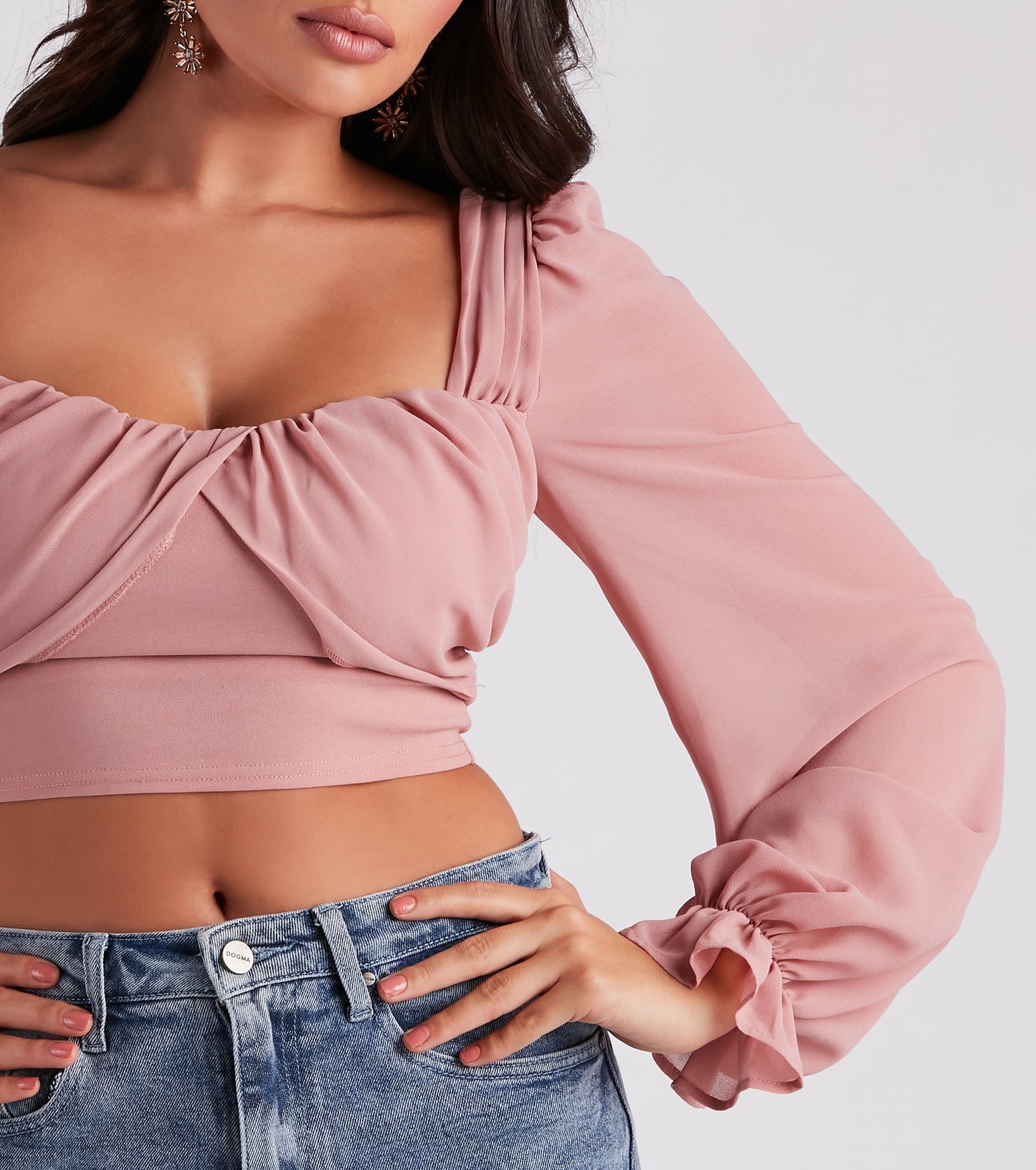 Talk About Breezy Chiffon Crop Top