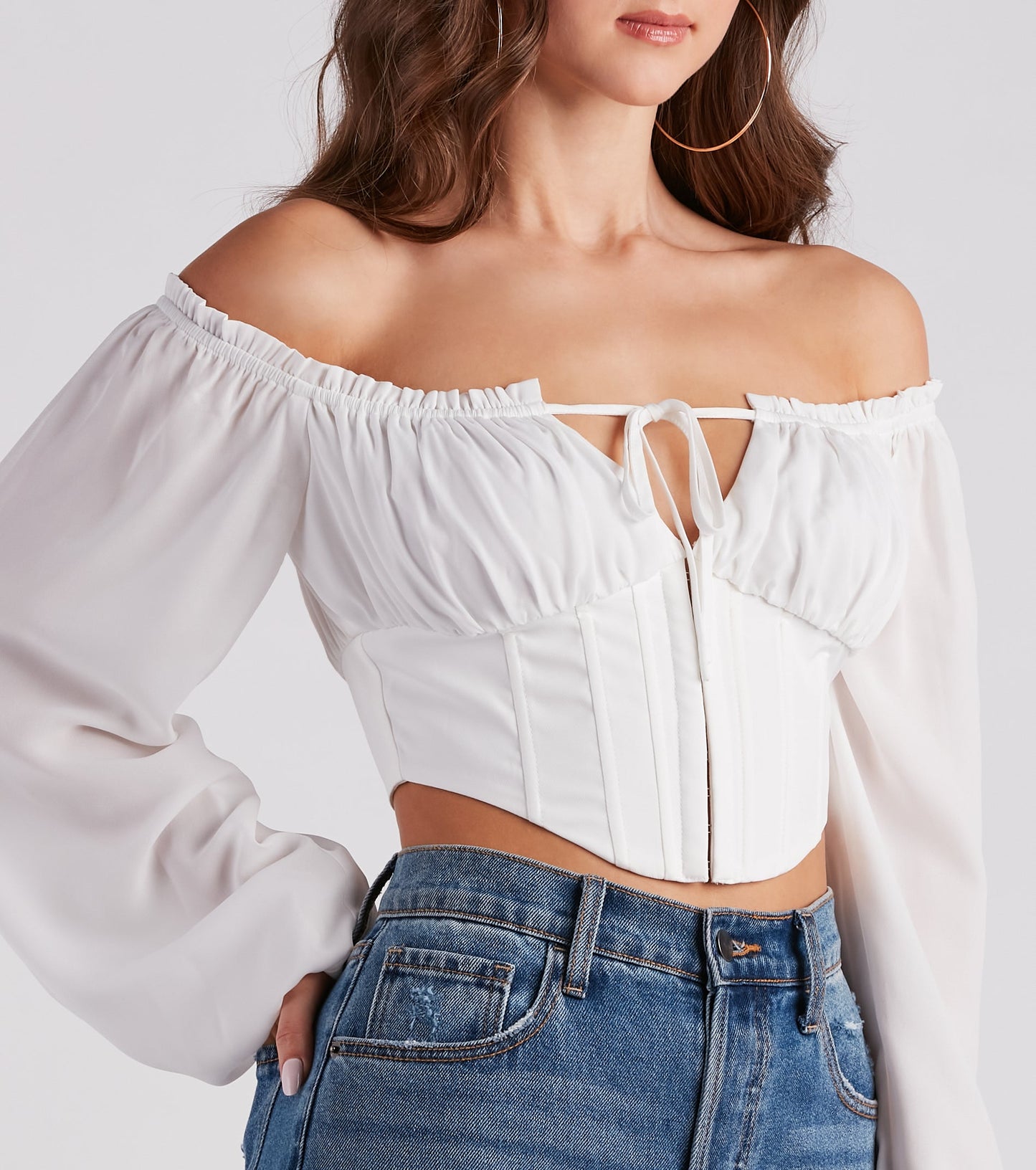 Renaissance Me Tie Front Corset Top
