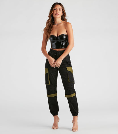 Social Cutie Faux Leather Corset Tube Top