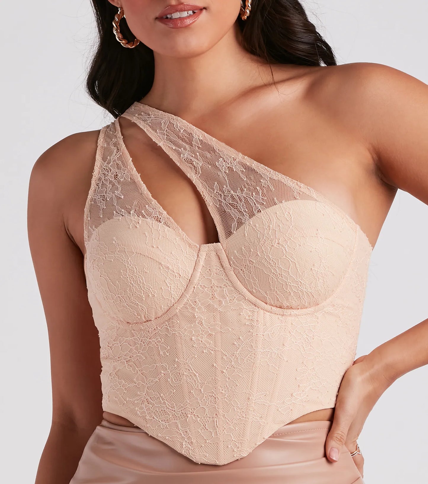 Lace Moment One-Shoulder Bustier
