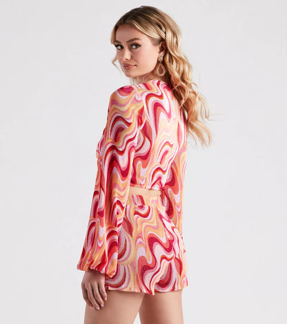 So Retro Swirl Print Crop Top