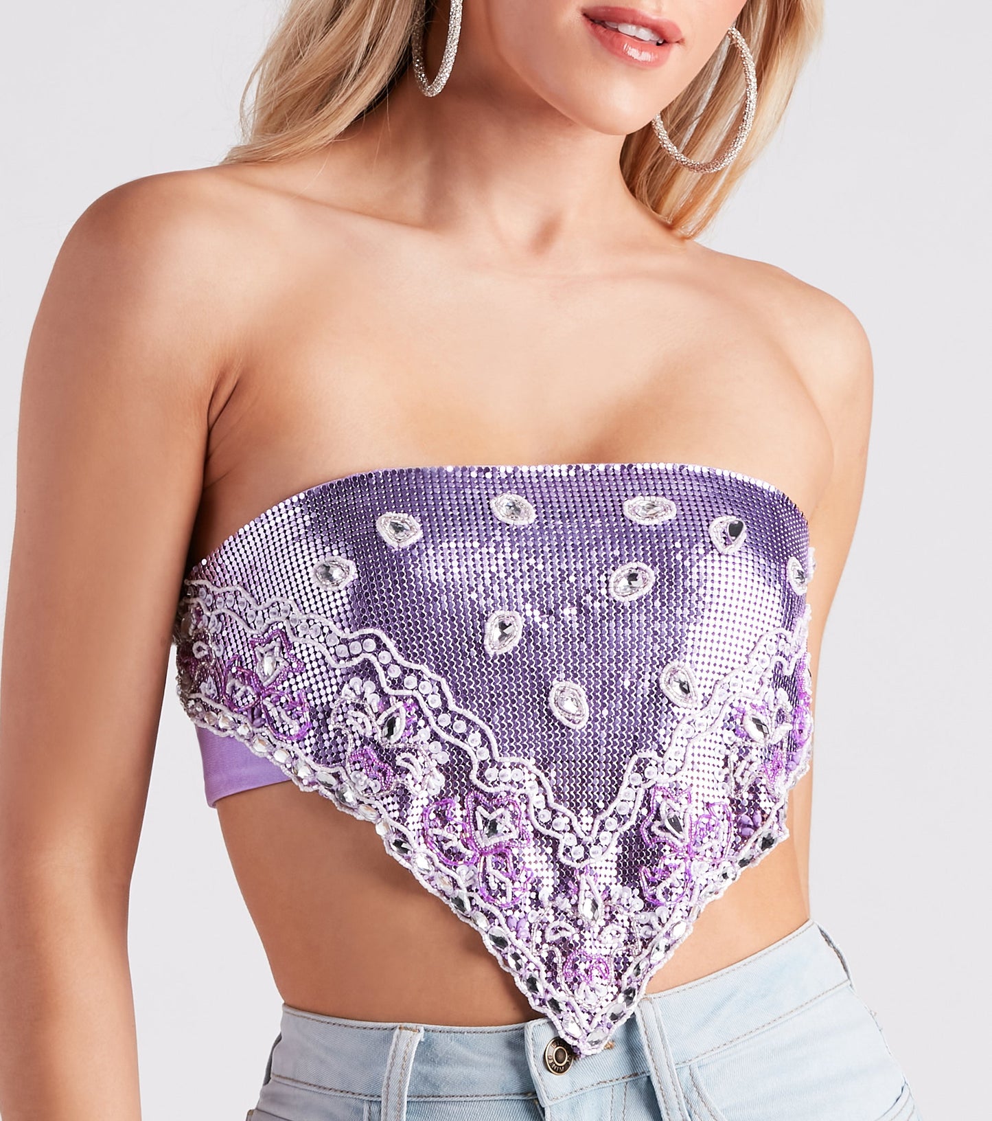 Festival Babe Chainmail Bandana Tube Top