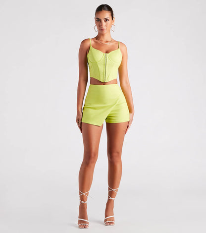 Flirtatious Style Linen Corset Top