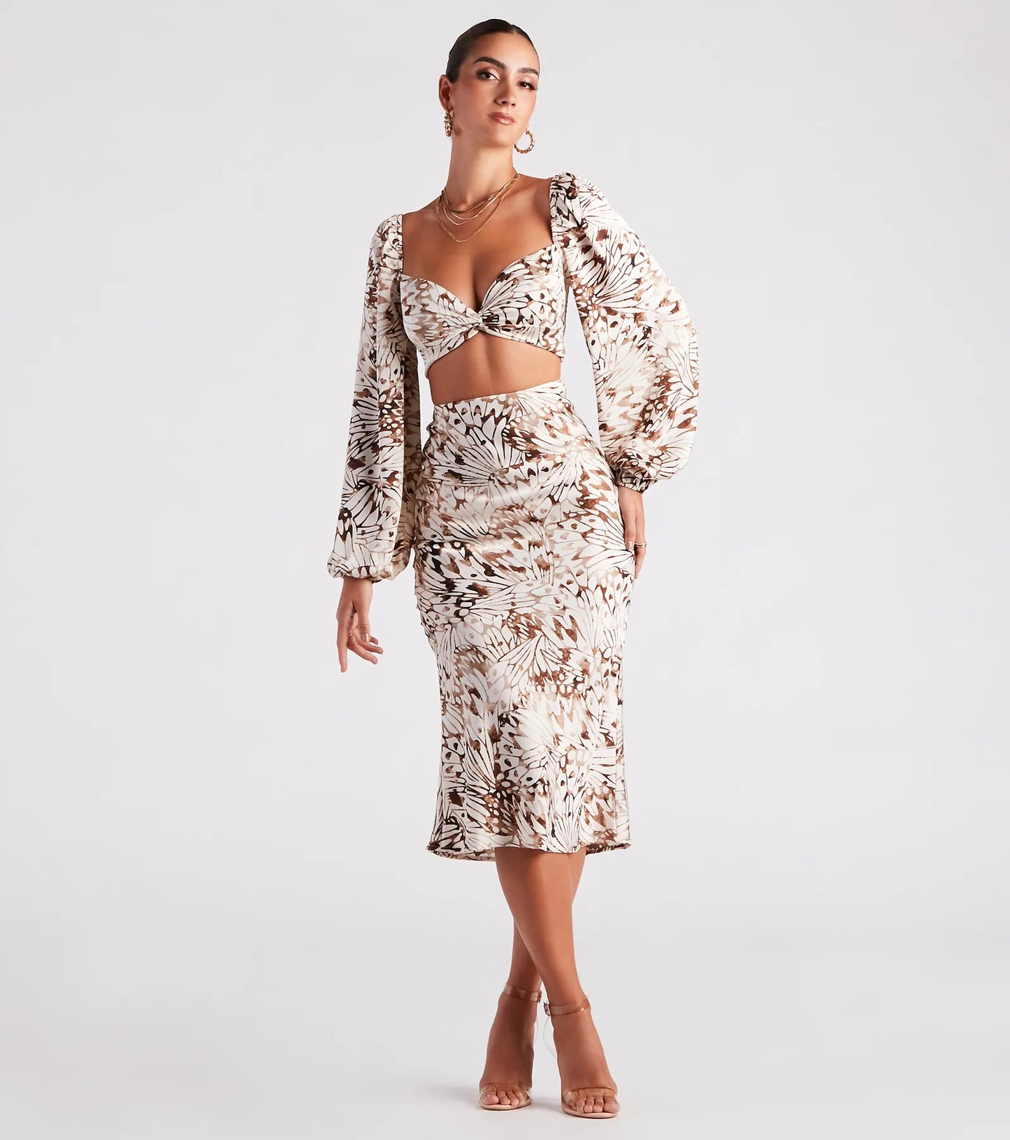 Fly By Satin Butterfly Crop Top