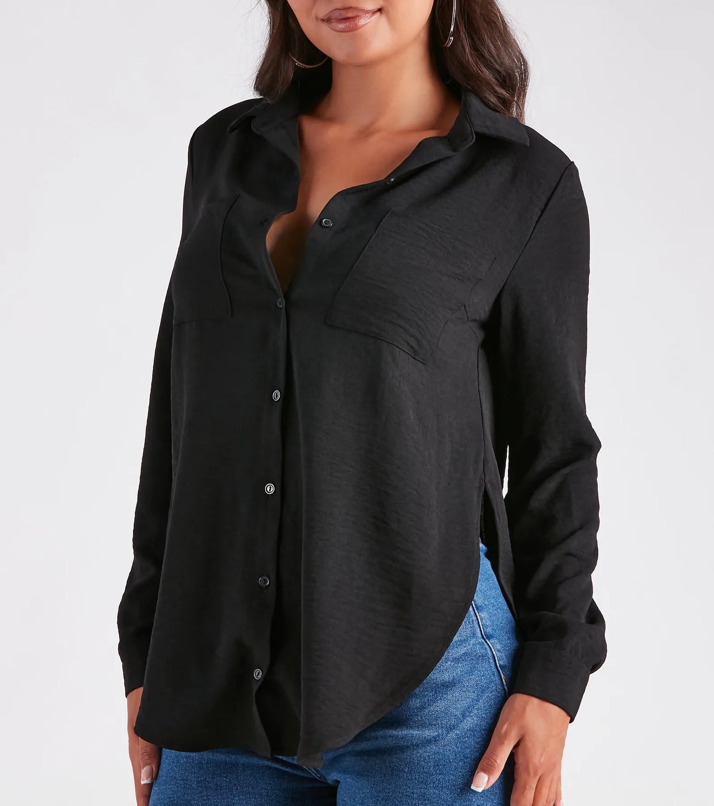 Chic Bliss Long Sleeve Button Up Top