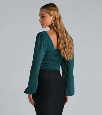 More Than A Dream Chiffon Corset Crop Top