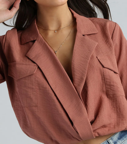 Endless Possibility Surplice Crop Blouse