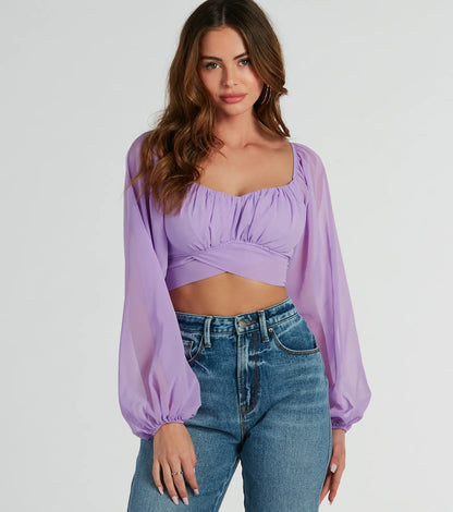 Such A Daydream Chiffon Crop Top