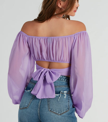 Such A Daydream Chiffon Crop Top