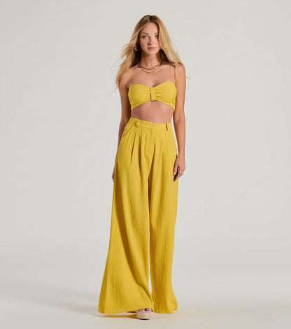 Endless Vacay Strapless Tube Crop Top