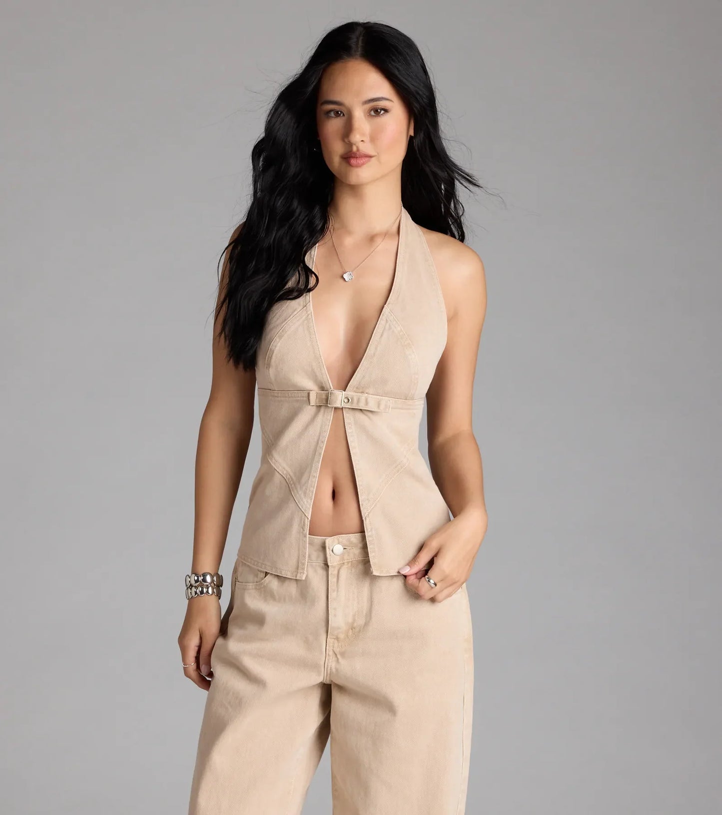 Fresh Vibes Denim Halter Top