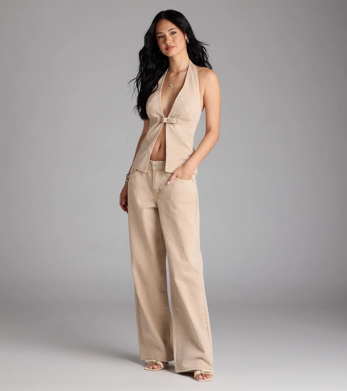 Fresh Vibes Denim Halter Top