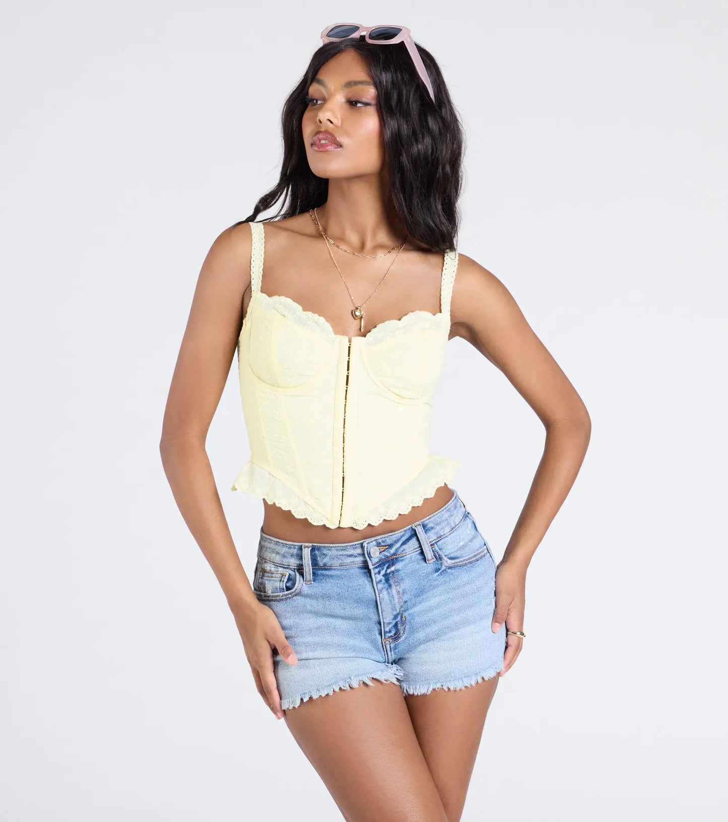 Ray Of Sunshine Eyelet Lace Bustier