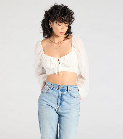 Favorite Babe Tie-Back Polka Dot Crop Top