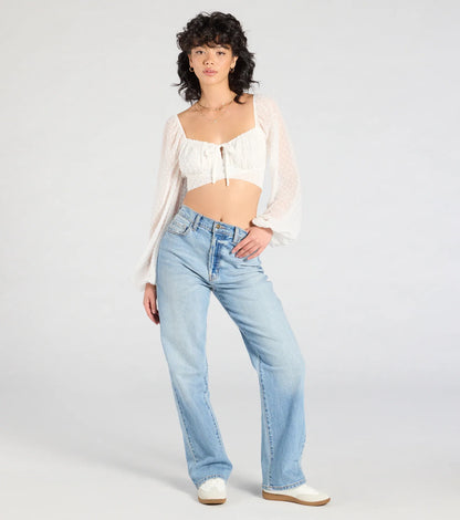 Favorite Babe Tie-Back Polka Dot Crop Top