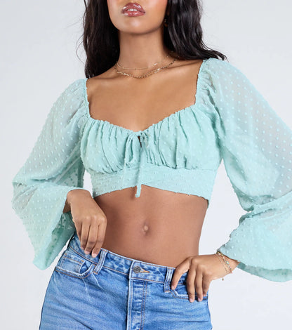 Favorite Babe Tie-Back Polka Dot Crop Top