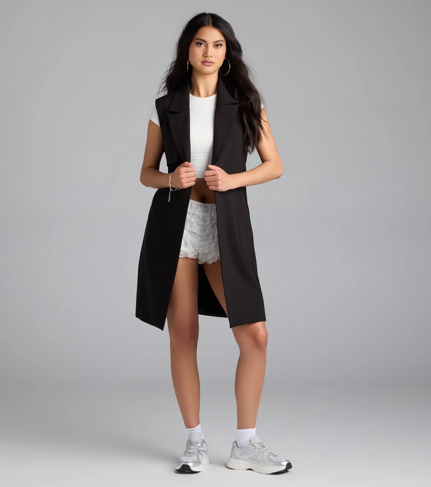 Leave It Me Belted Long Vest