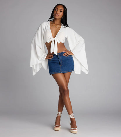 Meet For Golden Hour Tie-Front Top