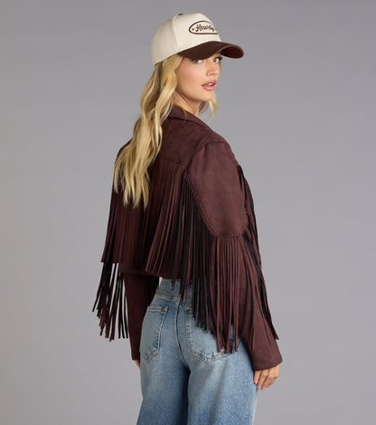 Trailblazer Faux Suede Fringe Jacket