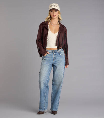 Trailblazer Faux Suede Fringe Jacket