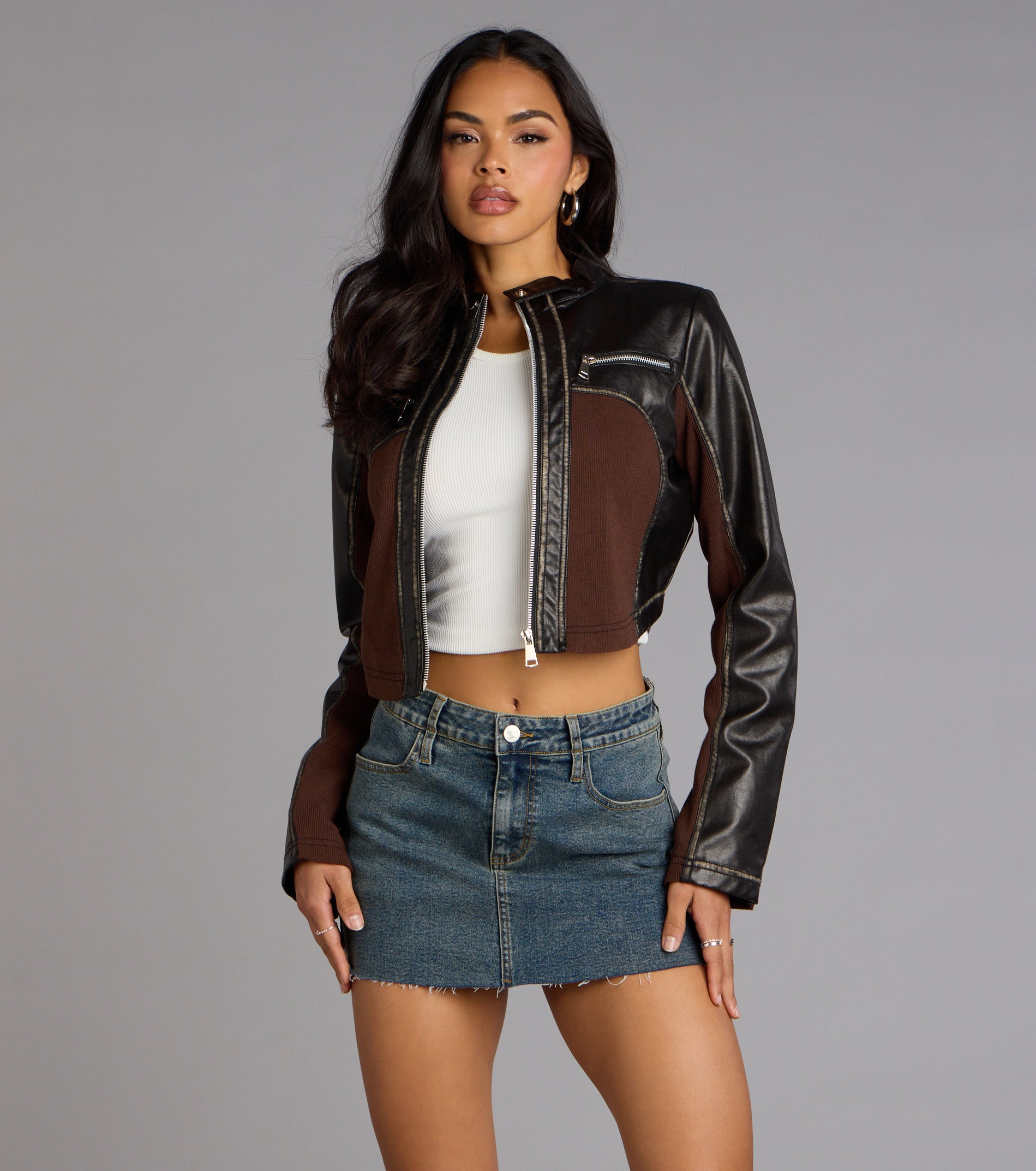 Speed Dial Faux Leather Motocross Jacket