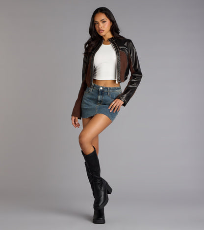 Speed Dial Faux Leather Motocross Jacket