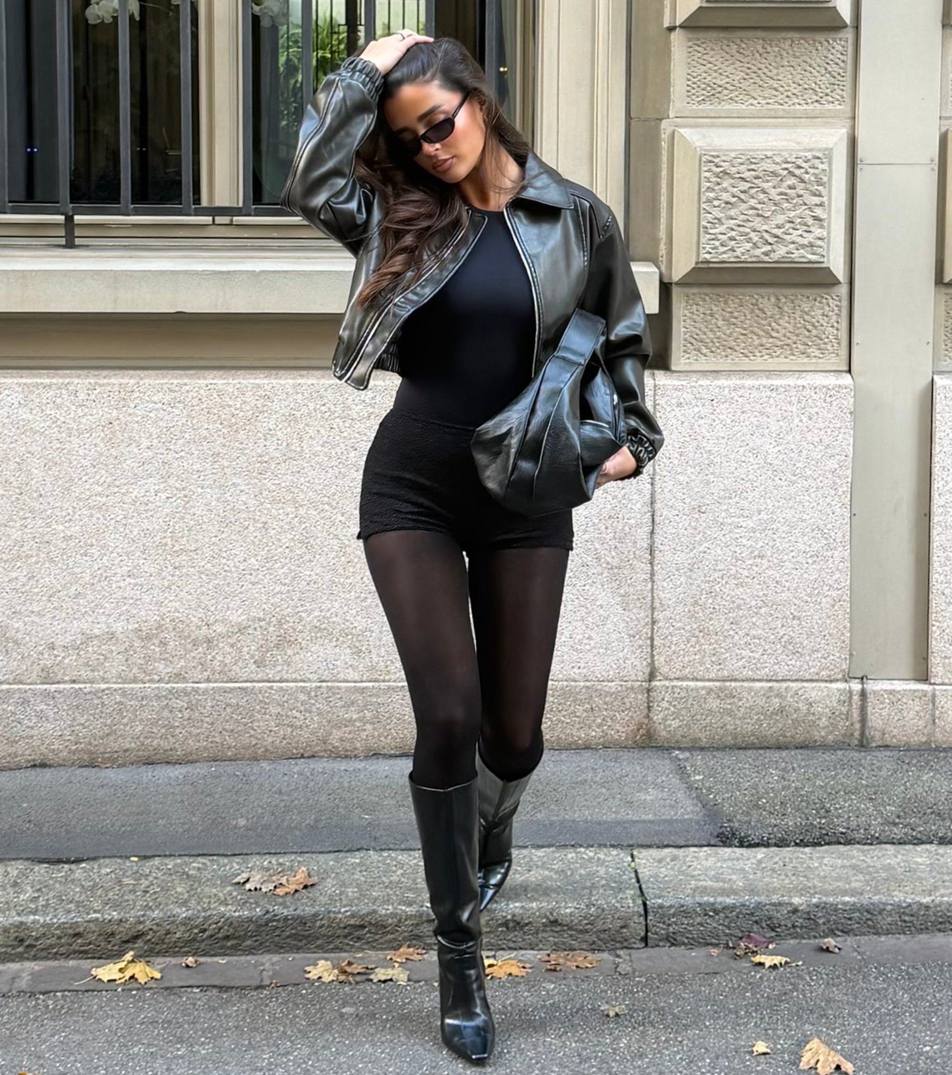 Cool Factor Faux Leather Bomber Jacket