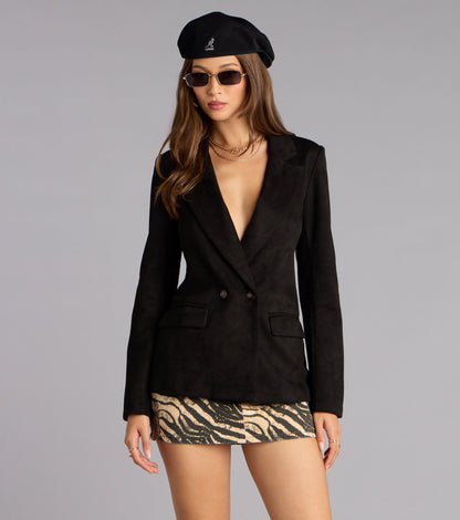 Luxe Edit Faux Suede Blazer