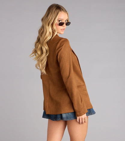 Luxe Edit Faux Suede Blazer