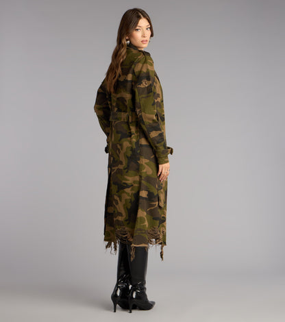 Street Command Camouflage Trench Coat