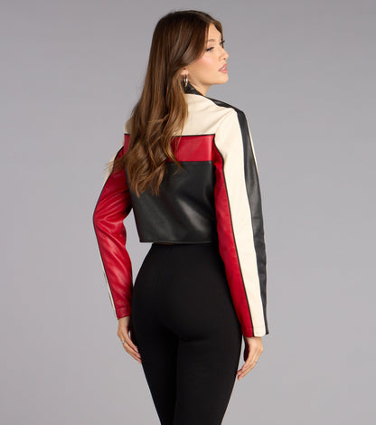 Life In The Fast Lane Crop Moto Jacket