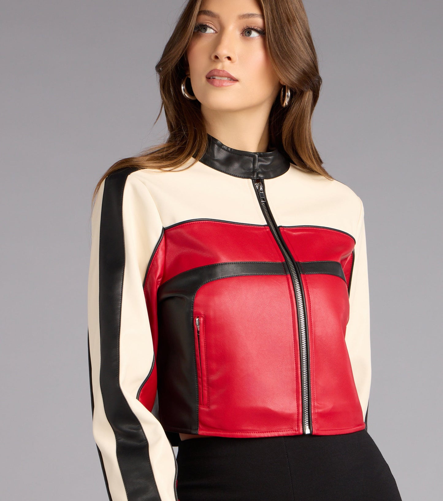 Life In The Fast Lane Crop Moto Jacket