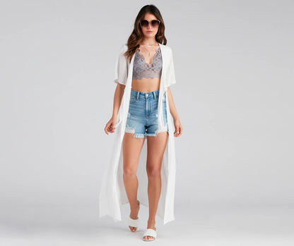 Paseo Sunset Tie Front Kimono Duster