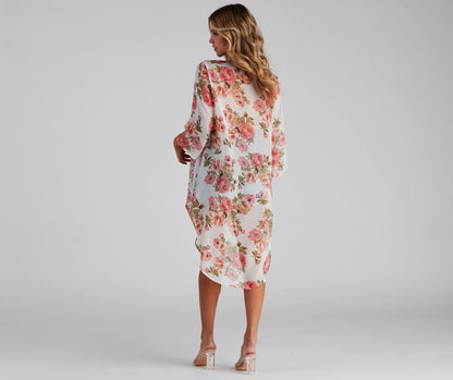 Floral Muse Chiffon Kimono