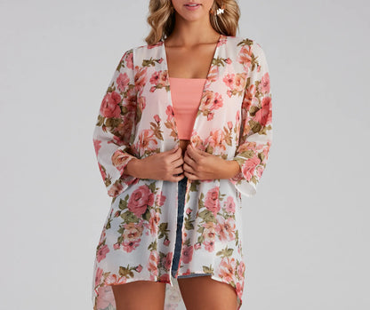 Floral Muse Chiffon Kimono