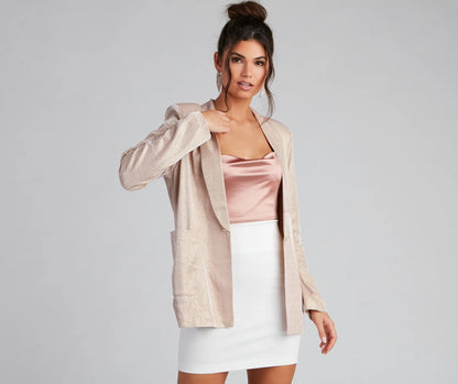 Sophisticated Glamour Glitter Blazer
