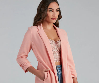 Pretty And Polished Long Line Blazer