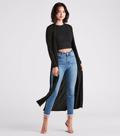 Her Business Slit Duster Trench