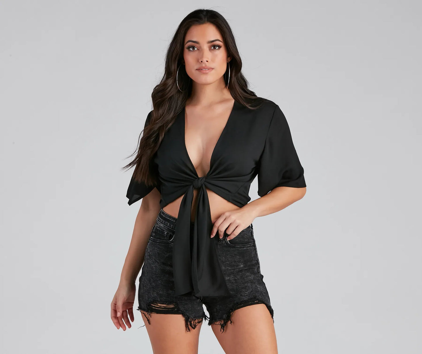 Classic Stunner Tie Front Kimono